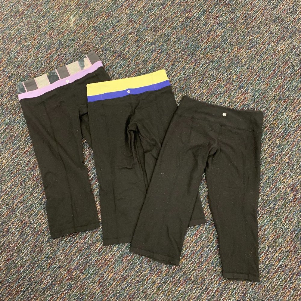 3 pairs Lululemon capri size 6 8